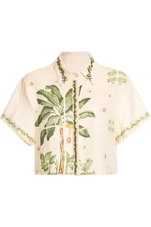 Agua by Agua Bendita Virtuosa Embroidered Linen Blouse