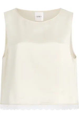 Leset Barb Lace Cropped Top