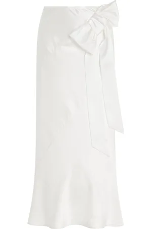 Simone Rocha Spiral Bow-Detailed Silk Midi Skirt