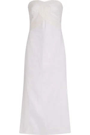 Andres Otalora Exclusive Arco Embroidered Linen Midi Dress