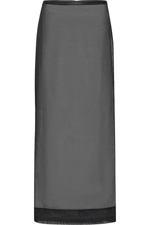 St Agni Organic Cotton-Silk Organza Maxi Skirt