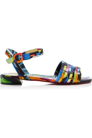 Christian Louboutin Exclusive Riviera Sweet Disco Jane Printed Satin Sandals