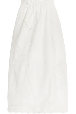 SEA Edith Cotton And Linen-Blend Midi Skirt