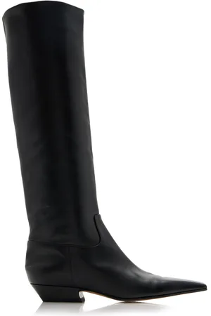 Khaite Marfa Leather Knee Western Boots