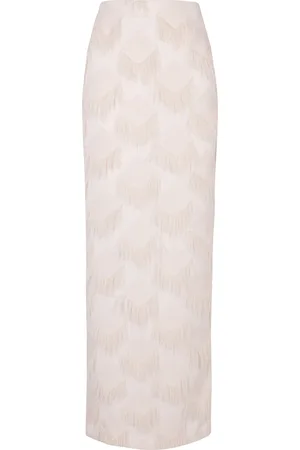 Paris Georgia Iona Fringed Jacquard Maxi Skirt