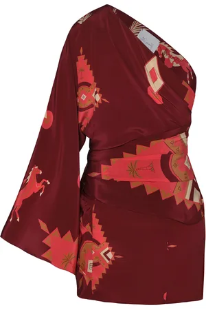JOHANNA ORTIZ Hidden Oasis Asymmetric Silk Mini Dress