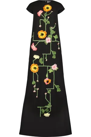 LELA ROSE Augusta Floral-Appliqued Gown