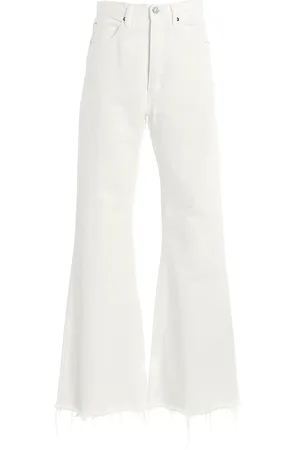 Frame The Lax Frayed Rigid High-Rise Flared Jeans