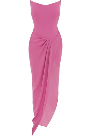 ALEX PERRY Asymmetric Crepe Corset Gown