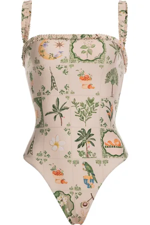 Agua by Agua Bendita Limon Patterned One-Piece SwimSuit