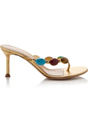 Gianvito Rossi Stone-Embellished Leather Sandals