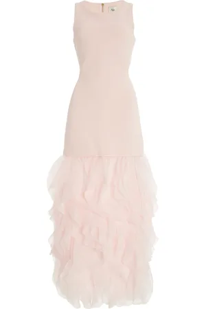 AJE Elations Ruffled Knitted Maxi Dress