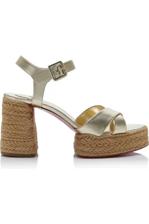 Christian Louboutin Calakala 85mm Metallic Leather Platform Sandals