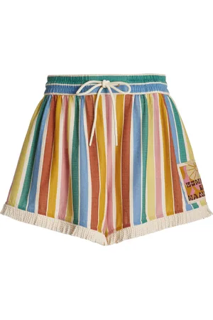 ZIMMERMANN Everley Relaxed Striped Cotton Shorts