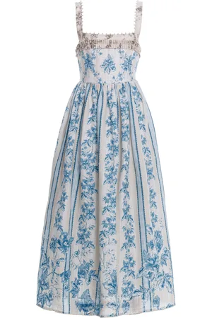 Agua by Agua Bendita Barbara Floral Linen Midi Dress