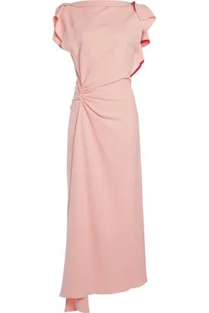 Victoria Beckham Draped Stretch-Satin Midi Dress