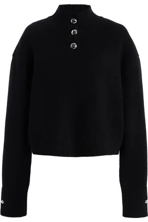 BRANDON MAXWELL The Rowe Cropped Cashmere Henley Sweater
