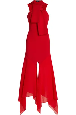 A.W.A.K.E. MODE Organza-Paneled Knit Maxi Dress