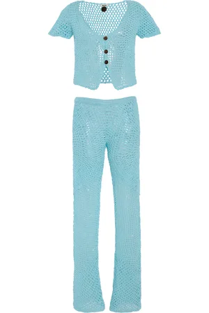 Akoia Swim Exclusive Riviera Cotton-Crochet Pant Set