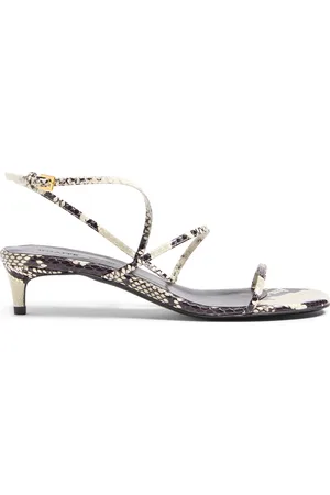 Khaite Loop Python-Effect Leather Sandals
