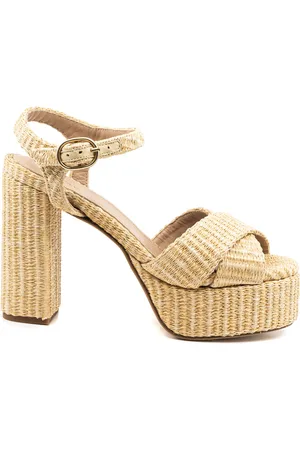 Andrea Gomez Bella Raffia Platform Sandals