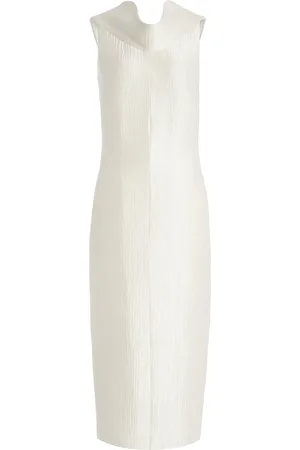 BRANDON MAXWELL The Blair Pleated Sponge Silk Midi Dress