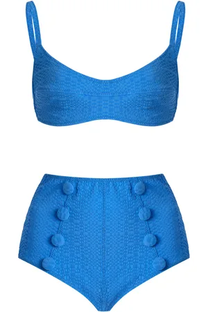 Lisa Marie Fernandez Seersucker Balconette High-Waisted Bikini Set