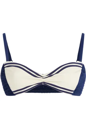 ALÉMAIS Marine Smocked Bikini Top