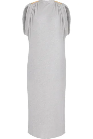 BRANDON MAXWELL The Lucy Draped Ribbed Jersey Midi Dress