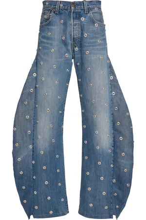 A.W.A.K.E. MODE Studded Rigid Low-Rise Balloon Jeans