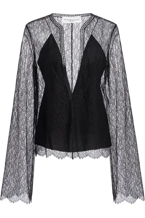 BRANDON MAXWELL The Eloise Chantilly Lace Top