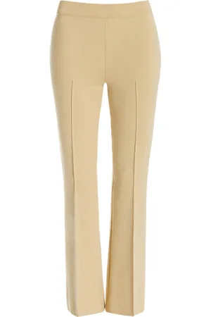 High Kick Stretch-Cotton Knit Cropped Flared Pants