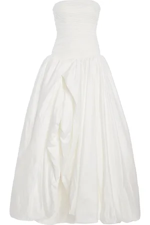 AJE Violette Bubble-Hem Cotton Maxi Dress