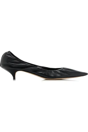 The Row Liisa Leather Kitten Heel Pumps