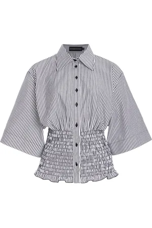 BRANDON MAXWELL The Harte Smocked Pima Cotton Shirt