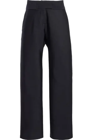 BRANDON MAXWELL The Phoenix Low-Rise Wool-Silk Mikado Barrel-Leg Pants