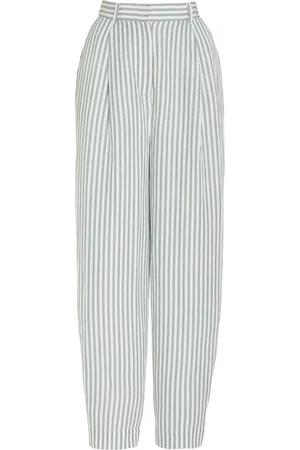 POSSE Lorenzo Striped Linen-Blend Pleated Wide-Leg Pants