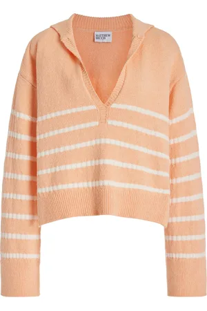 Matthew Bruch Striped Cotton-Blend Knit Sailor Sweater
