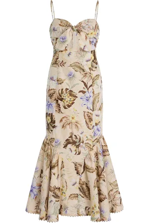 ZIMMERMANN Coco Tie-Front Linen Midi Dress