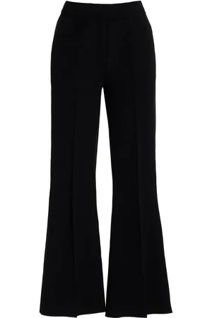 High Kick Stretch-Cotton Knit Cropped Flared Pants