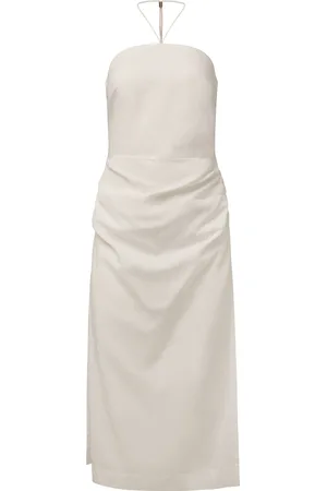 ONIA Air Linen Ruched Halter Dress