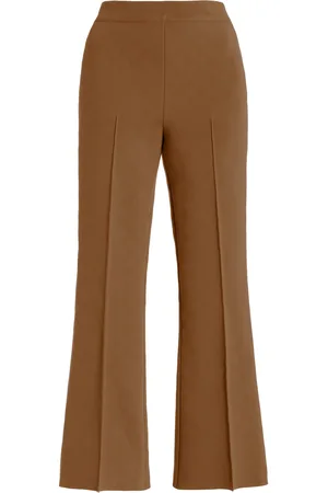 High Exclusive Kick Stretch-Cotton Knit Cropped Flared Pants