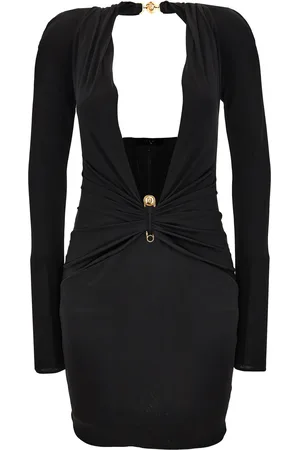 VERSACE La Vacanza Safety Pin Jersey Mini Dress