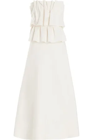 Dagmar Ruffled Stretch-Crepe Strapless Midi Dress