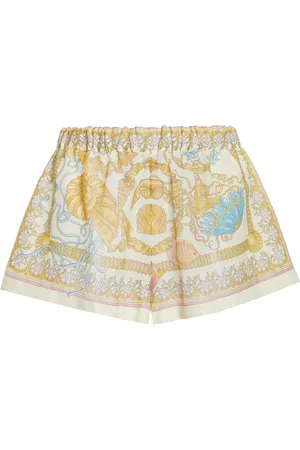 VERSACE La Vacanza Printed Cotton Voile Shorts