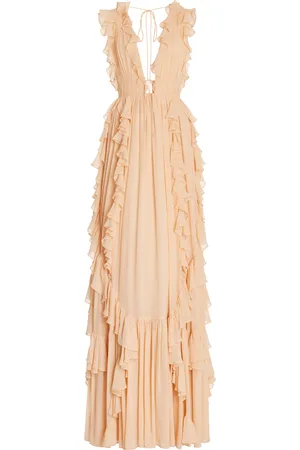 ULLA JOHNSON Florella Ruffled Silk Gown
