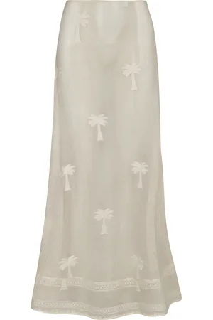 JOHANNA ORTIZ Fair Winds Embroidered Cotton Midi Skirt
