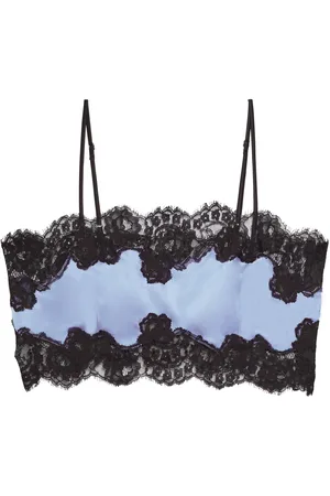FLEUR DU MAL Silk and Lace Bandeau Top