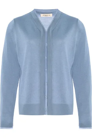 Lafayette 148 Cashmere And Silk Chiffon Trim Cardigan