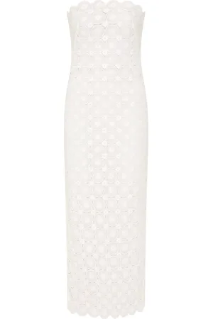 St Agni Crocheted Organic Cotton Midi Dress